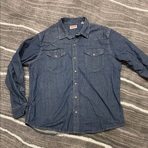 Wrangler Dark Blue Casual Button Down Shirt